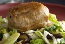 Gebakken varkensoester met witlofsalade